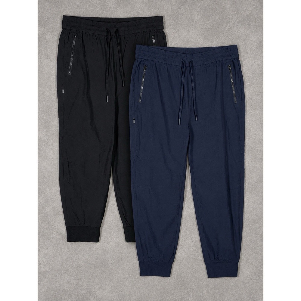 Athleta Trekkie North Joggers Womens Large Lot Of 2 Black Navy Hiking Travel